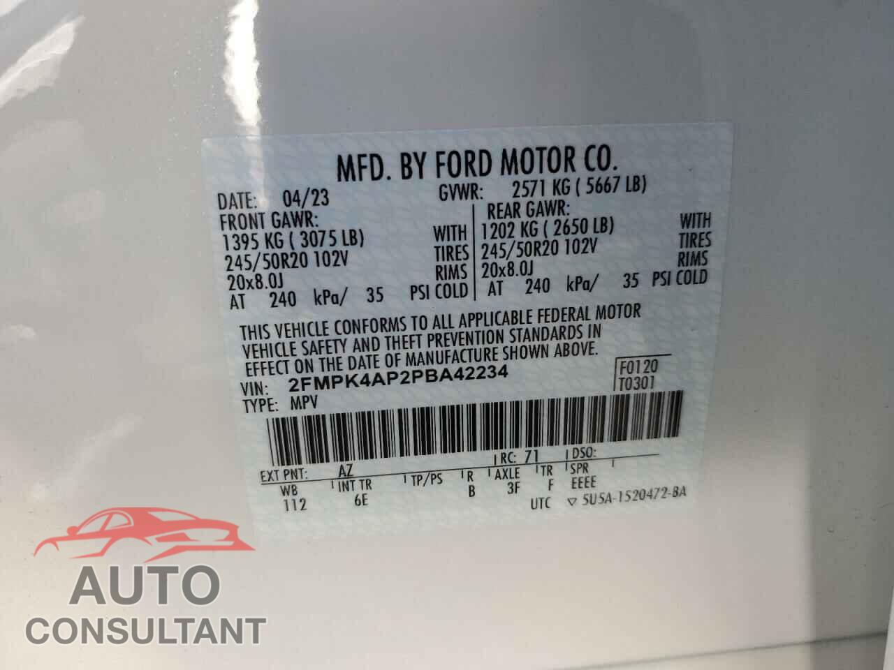 FORD EDGE 2023 - 2FMPK4AP2PBA42234