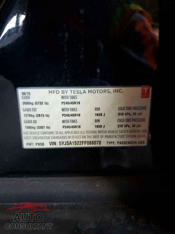 TESLA MODEL S 2015 - 5YJSA1S22FF088070