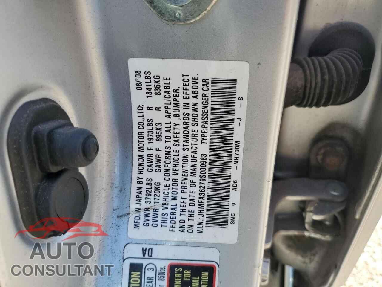 HONDA CIVIC 2009 - JHMFA36279S000983