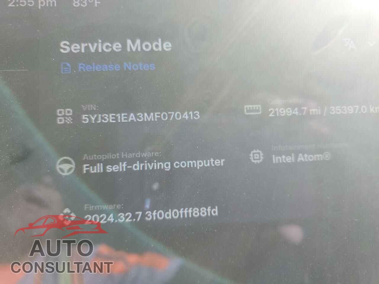 TESLA MODEL 3 2021 - 5YJ3E1EA3MF070413