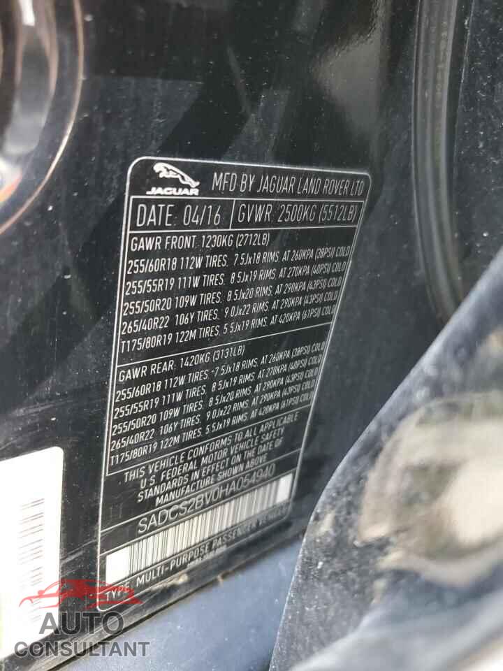 JAGUAR F-PACE 2017 - SADCS2BV0HA054940