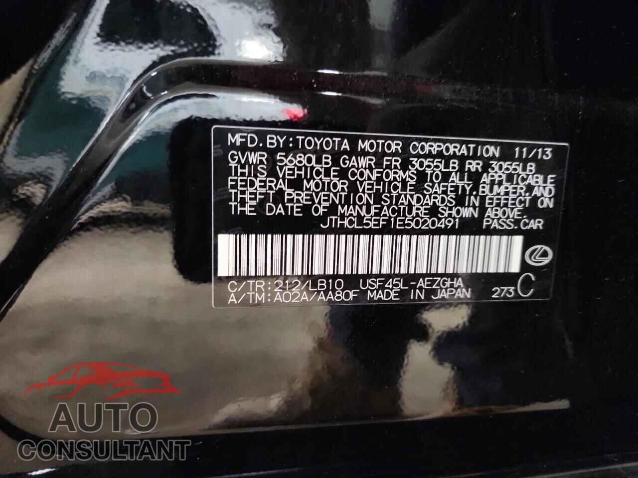 LEXUS LS460 2014 - JTHCL5EF1E5020491