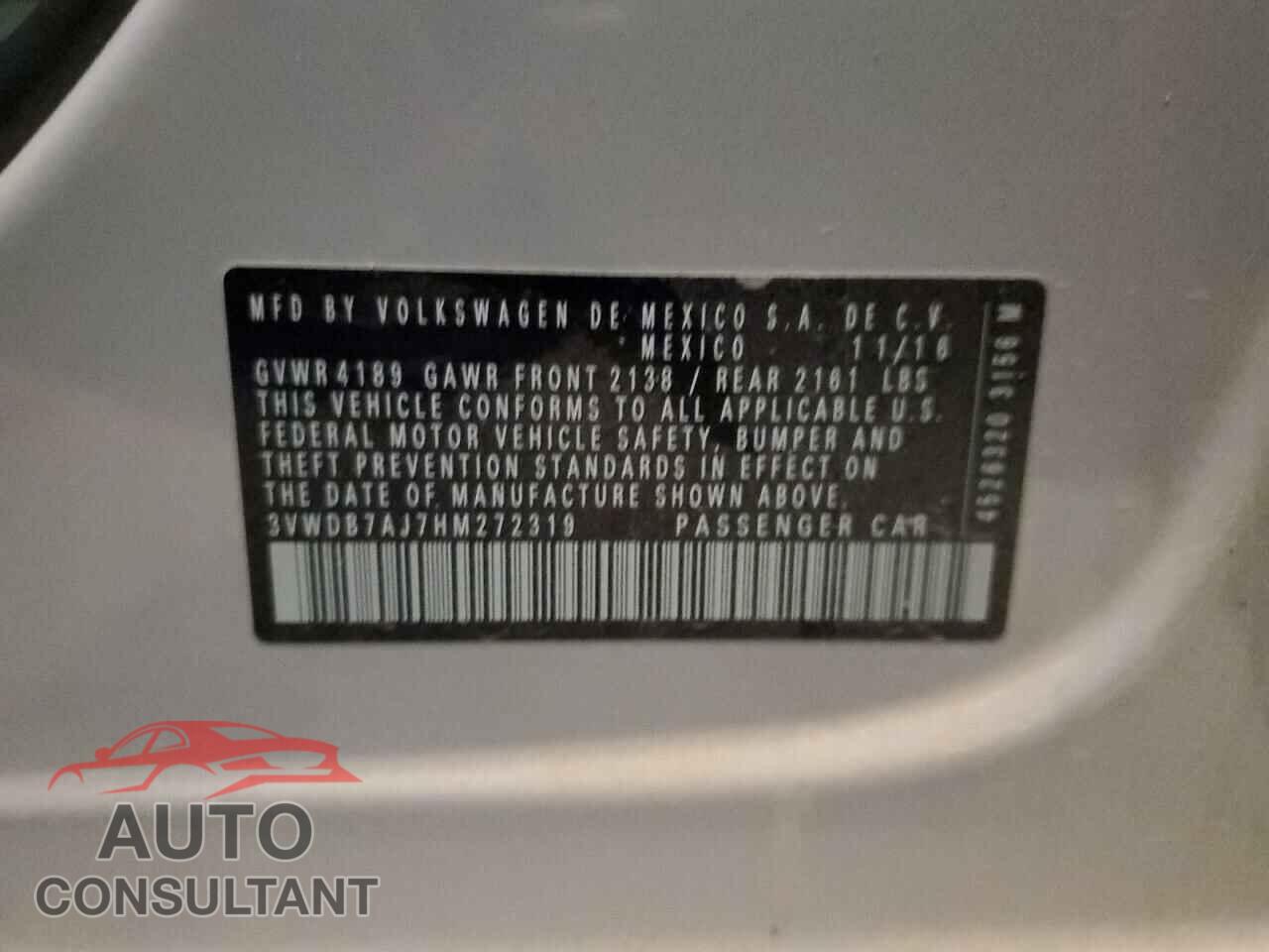 VOLKSWAGEN JETTA 2017 - 3VWDB7AJ7HM272319