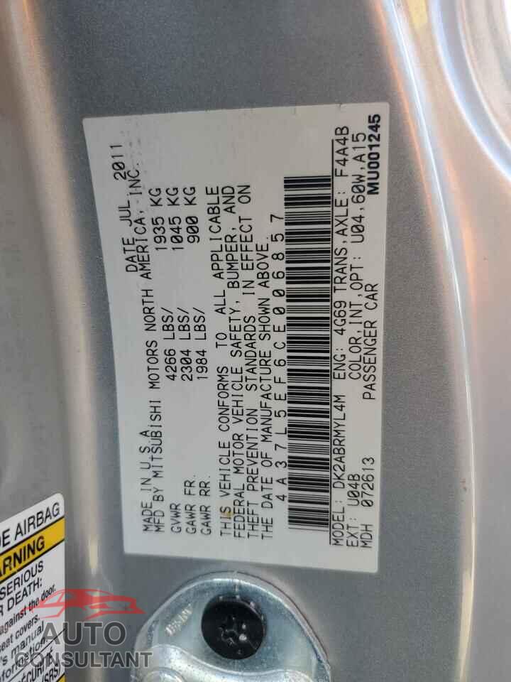 MITSUBISHI ECLIPSE 2012 - 4A37L5EF6CE006857