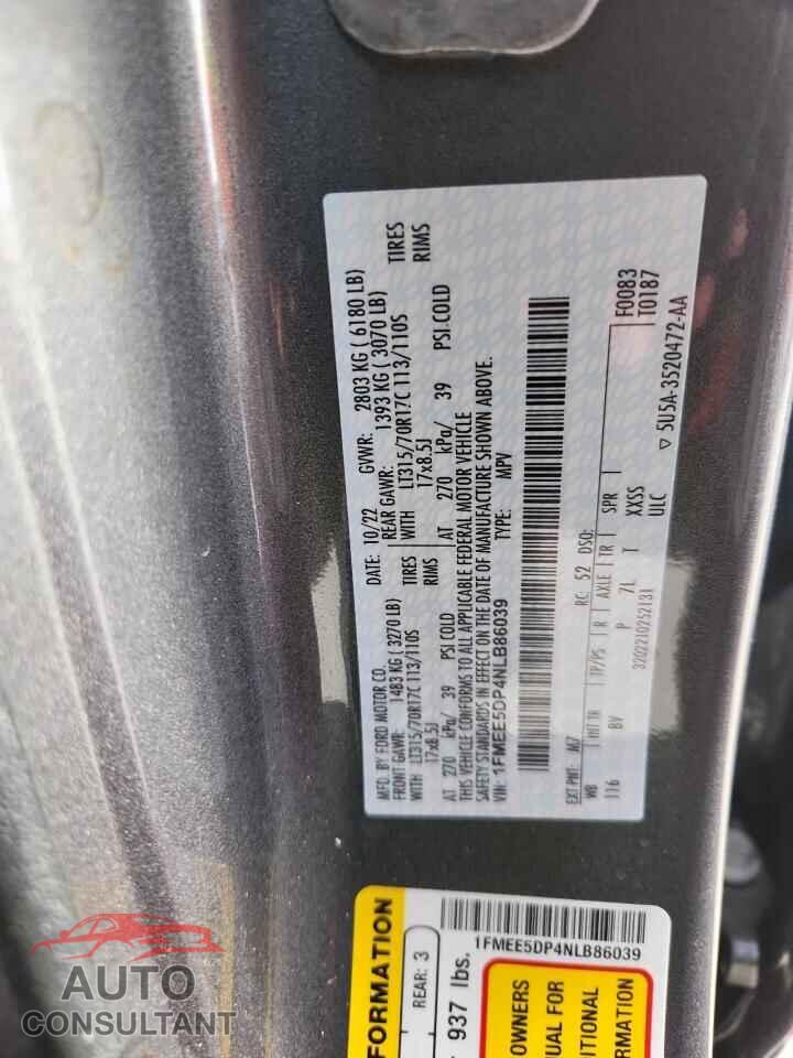 FORD BRONCO 2022 - 1FMEE5DP4NLB86039
