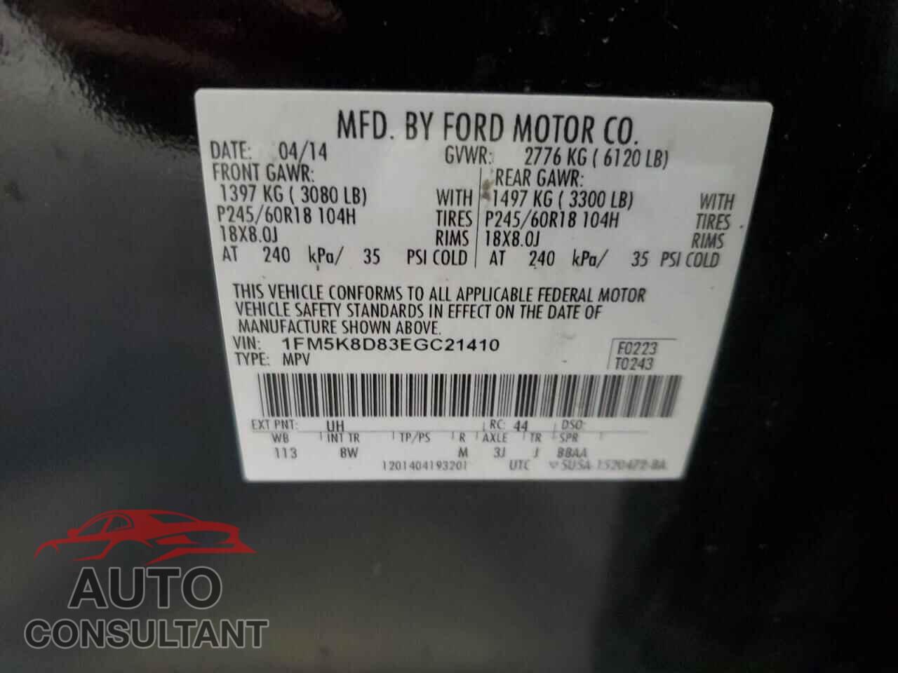 FORD EXPLORER 2014 - 1FM5K8D83EGC21410