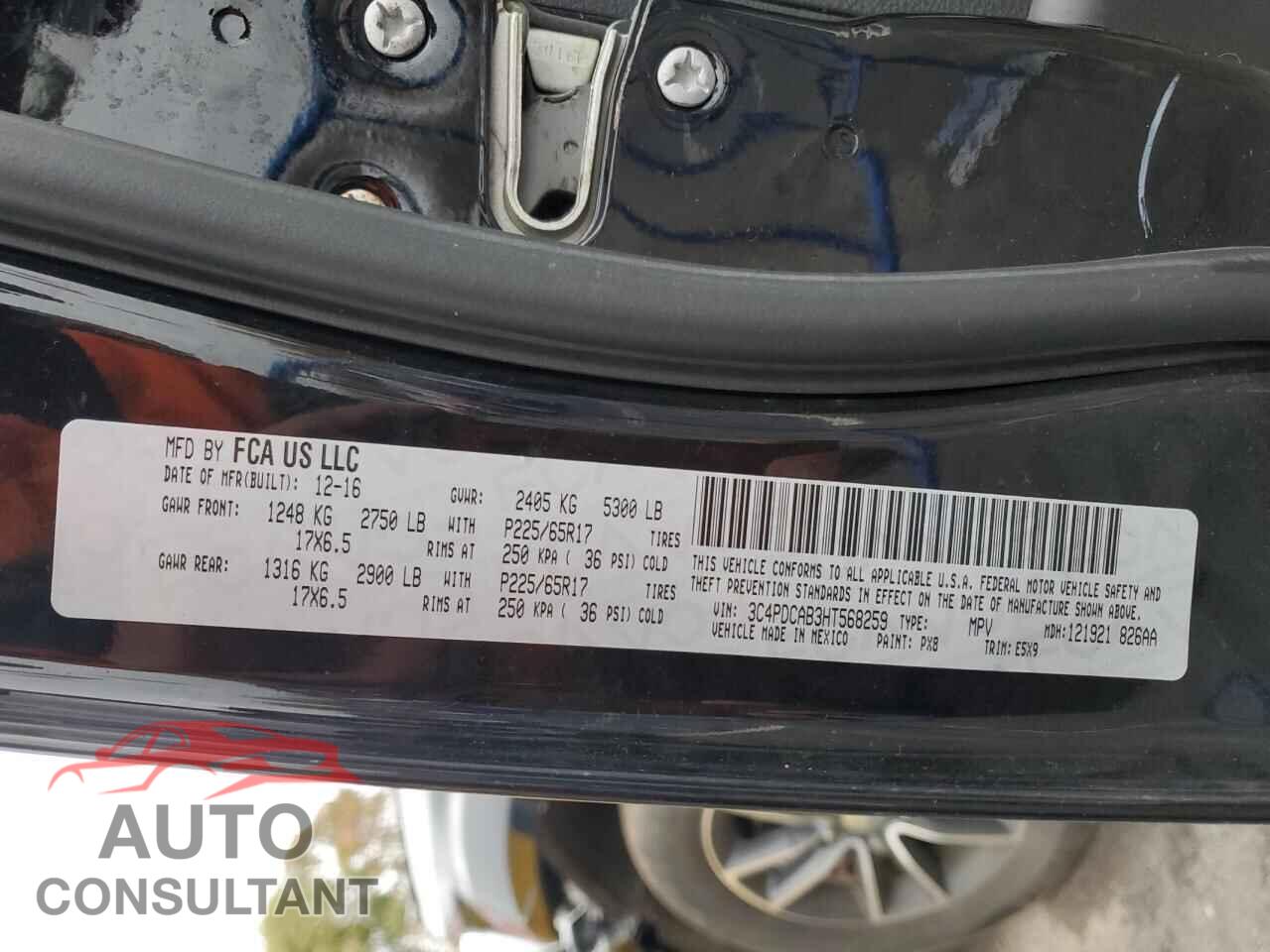 DODGE JOURNEY 2017 - 3C4PDCAB3HT568259