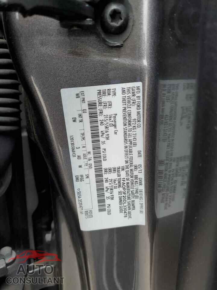 FORD FOCUS 2013 - 1FADP3F20DL330478