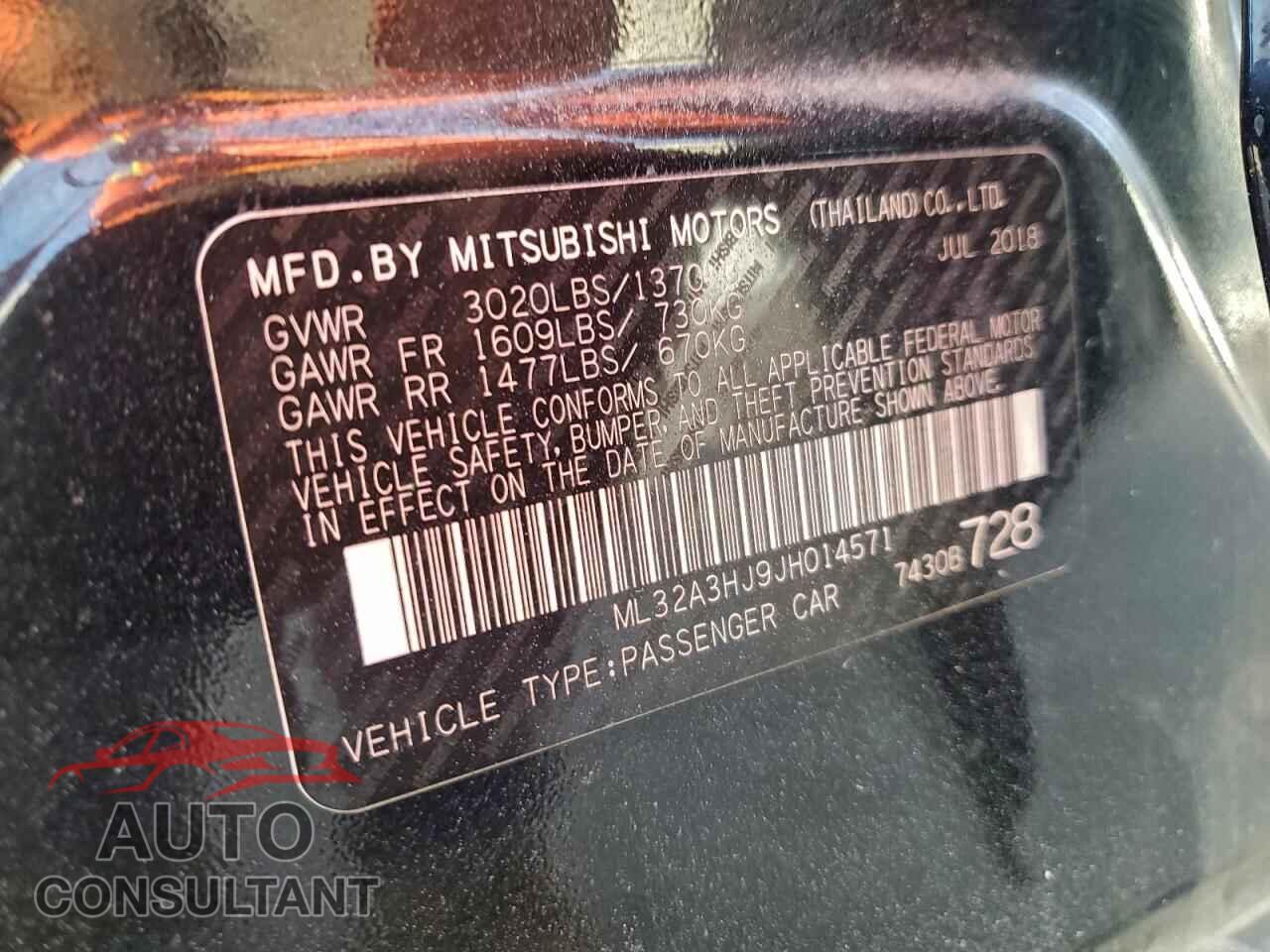 MITSUBISHI MIRAGE 2018 - ML32A3HJ9JH014571