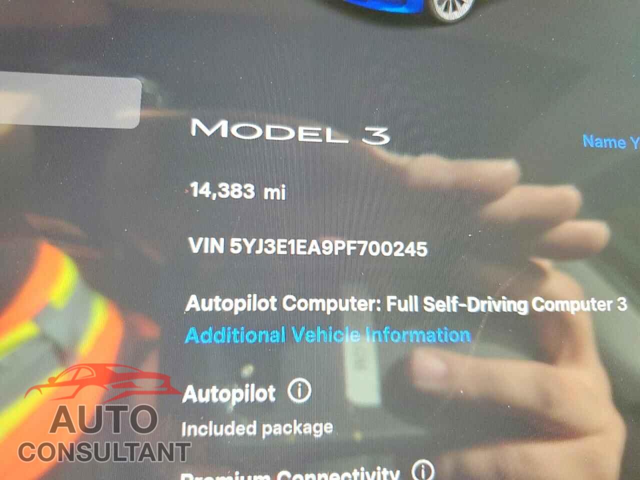TESLA MODEL 3 2023 - 5YJ3E1EA9PF700245