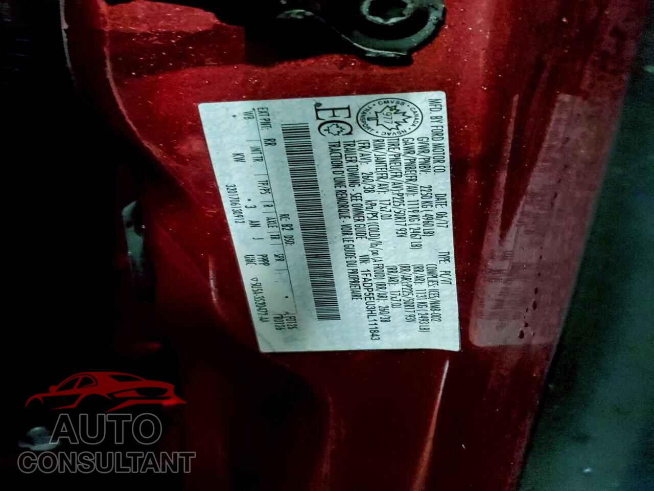 FORD CMAX 2017 - 1FADP5EU3HL111843