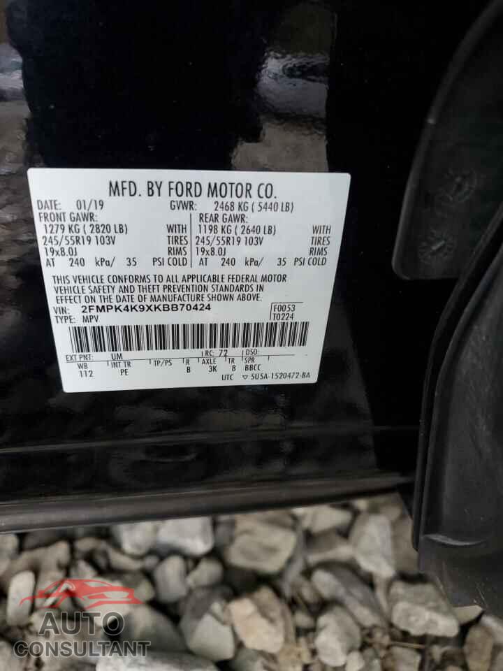 FORD EDGE 2019 - 2FMPK4K9XKBB70424