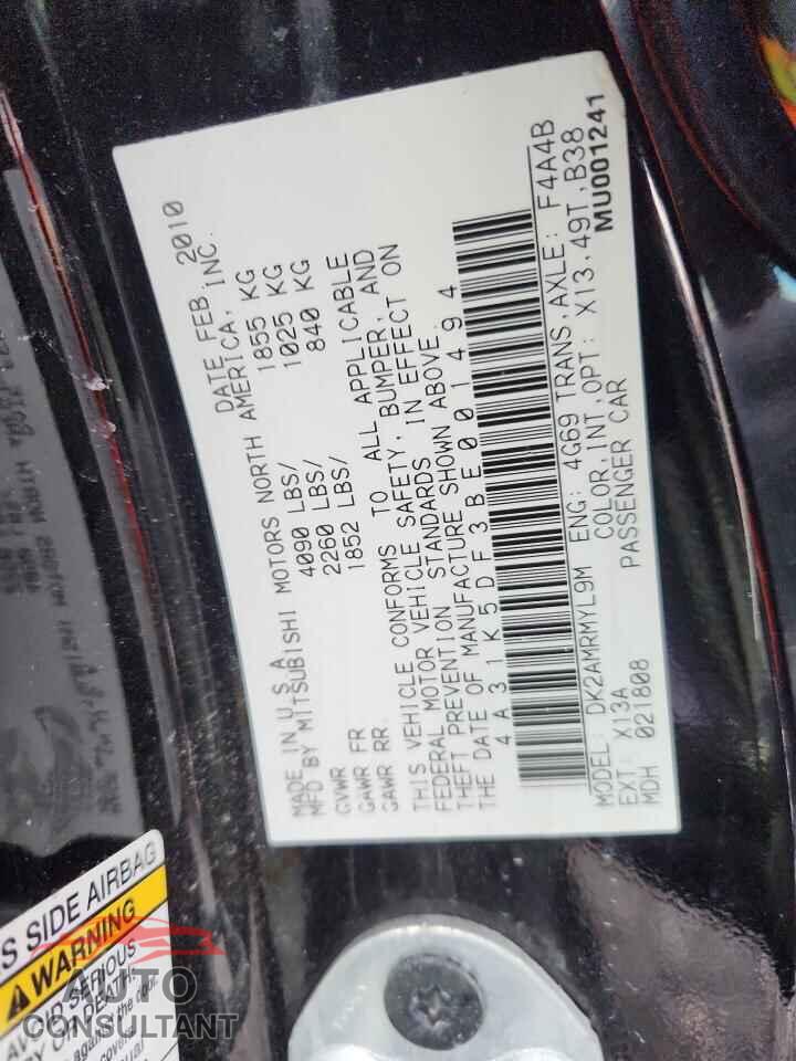MITSUBISHI ECLIPSE 2011 - 4A31K5DF3BE001494