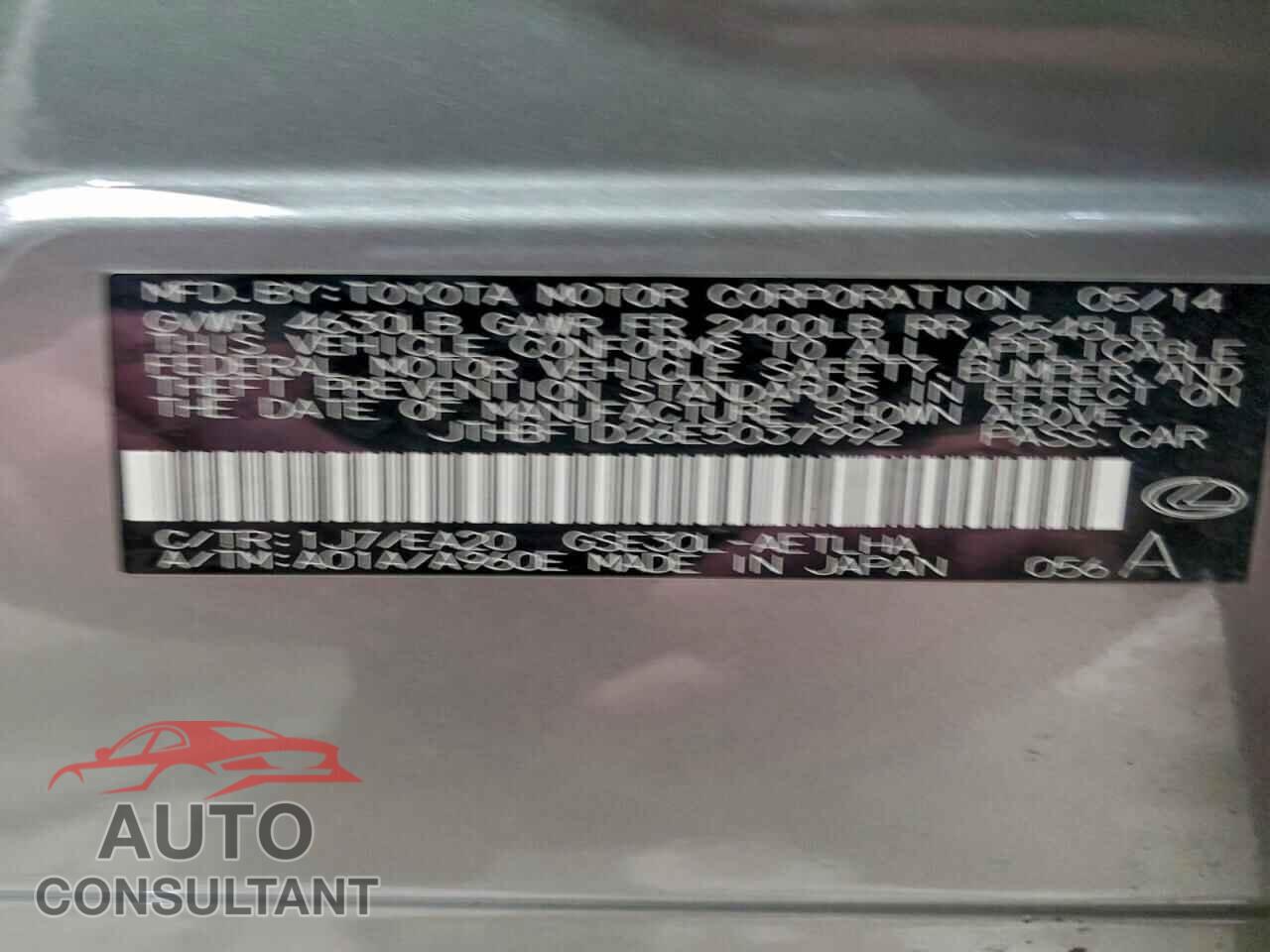 LEXUS IS 2014 - JTHBF1D26E5037992