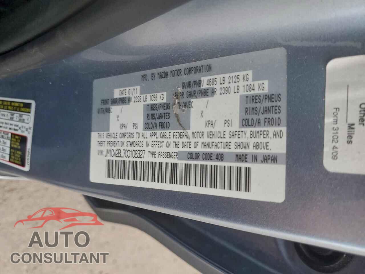 MAZDA 5 2012 - JM1CW2BL7C0108327