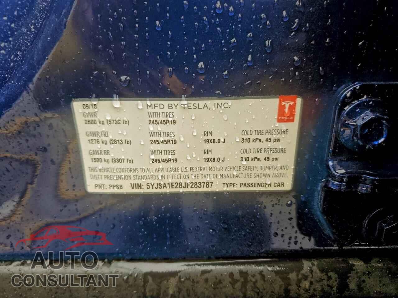 TESLA MODEL S 2018 - 5YJSA1E28JF283787