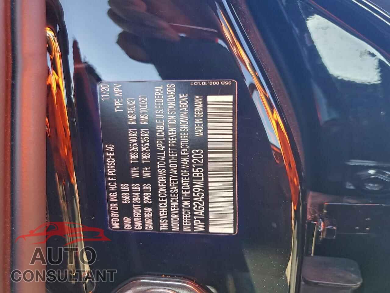PORSCHE MACAN 2021 - WP1AG2A59MLB51203