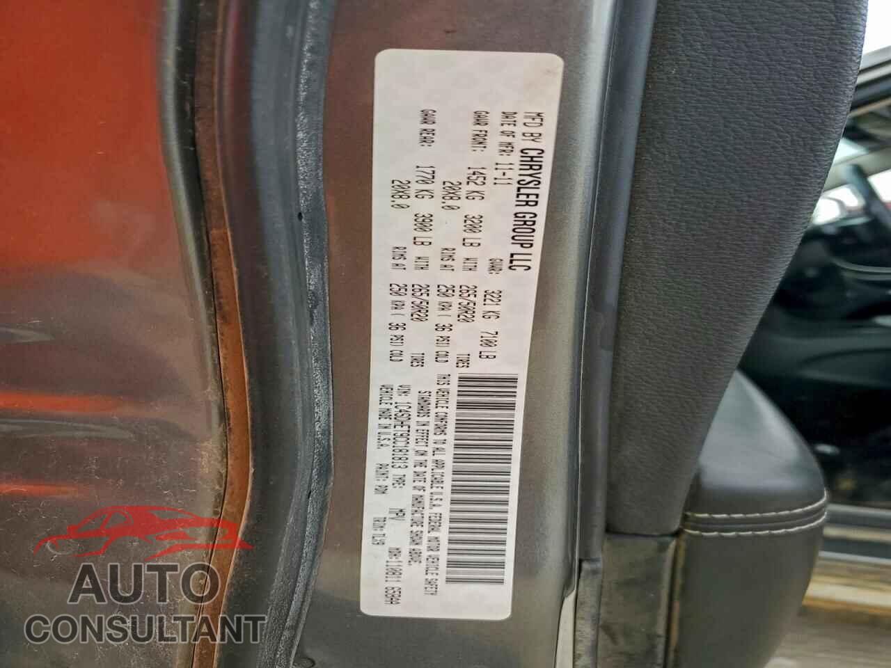 DODGE DURANGO 2012 - 1C4SDHET9CC181813
