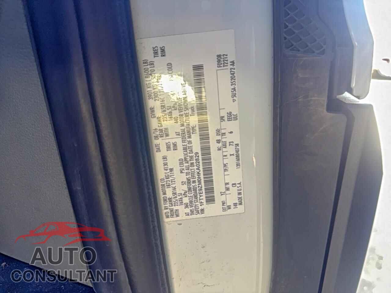 FORD TRANSIT 2017 - 1FTYE9ZM0HKA02829