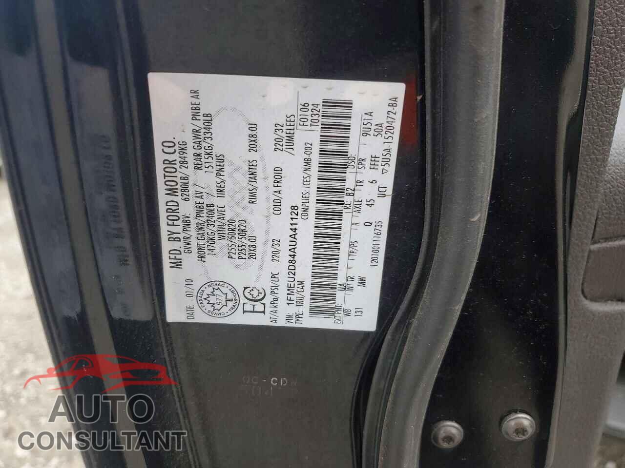 FORD EXPLORER 2010 - 1FMEU2D84AUA41128