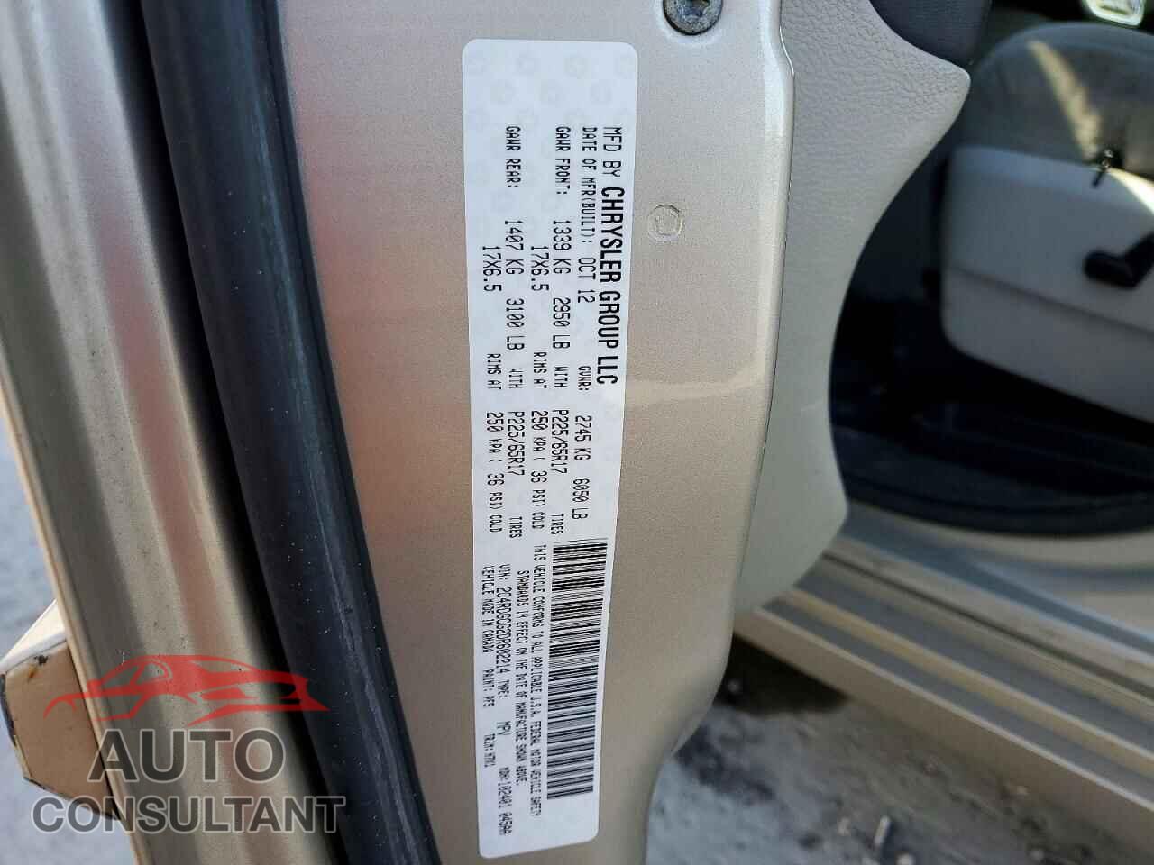 DODGE CARAVAN 2013 - 2C4RDGCG2DR602214