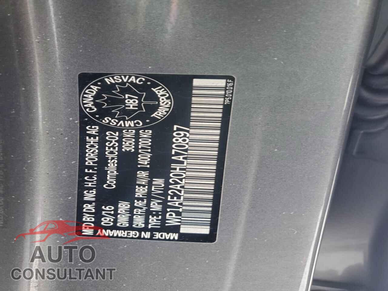 PORSCHE CAYENNE 2017 - WP1AE2A20HLA70897