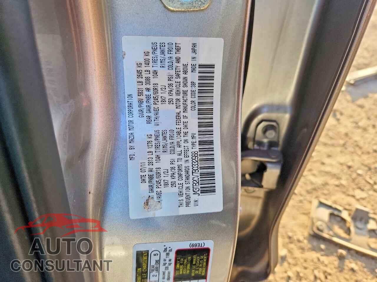 MAZDA CX-9 2011 - JM3TB2CV7B0332988