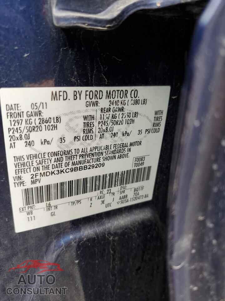 FORD EDGE 2011 - 2FMDK3KC9BBB29209
