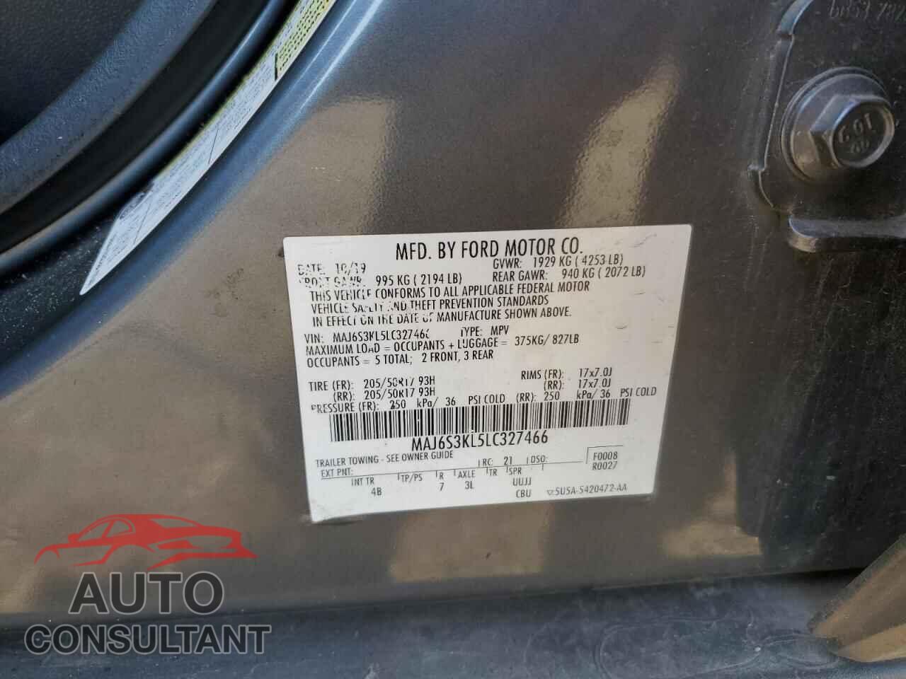 FORD ECOSPORT 2020 - MAJ6S3KL5LC327466