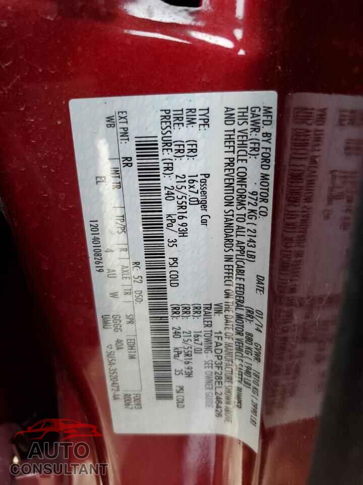 FORD FOCUS 2014 - 1FADP3F28EL246426