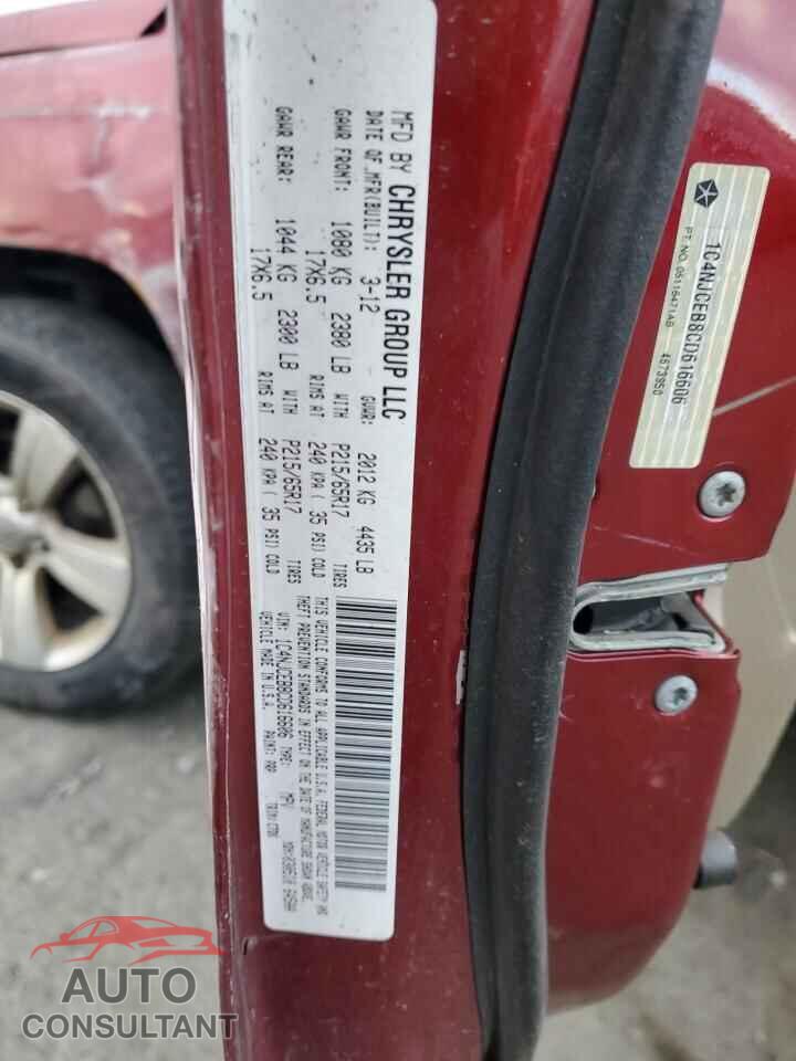 JEEP COMPASS 2012 - 1C4NJCEB8CD616606