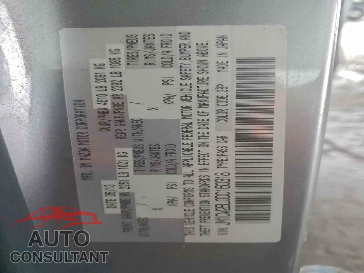 MAZDA 5 2013 - JM1CW2BL0D0160318