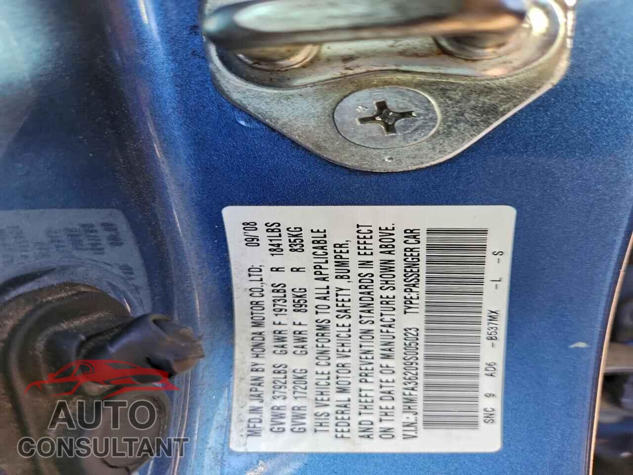 HONDA CIVIC 2009 - JHMFA36209S005023