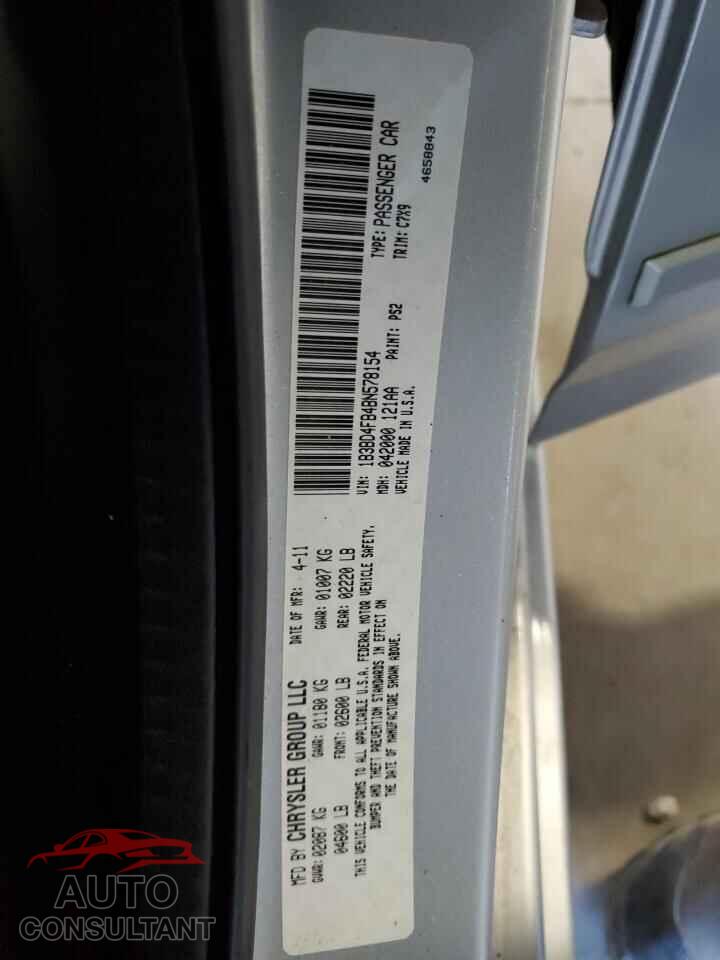 DODGE AVENGER 2011 - 1B3BD4FB4BN578154