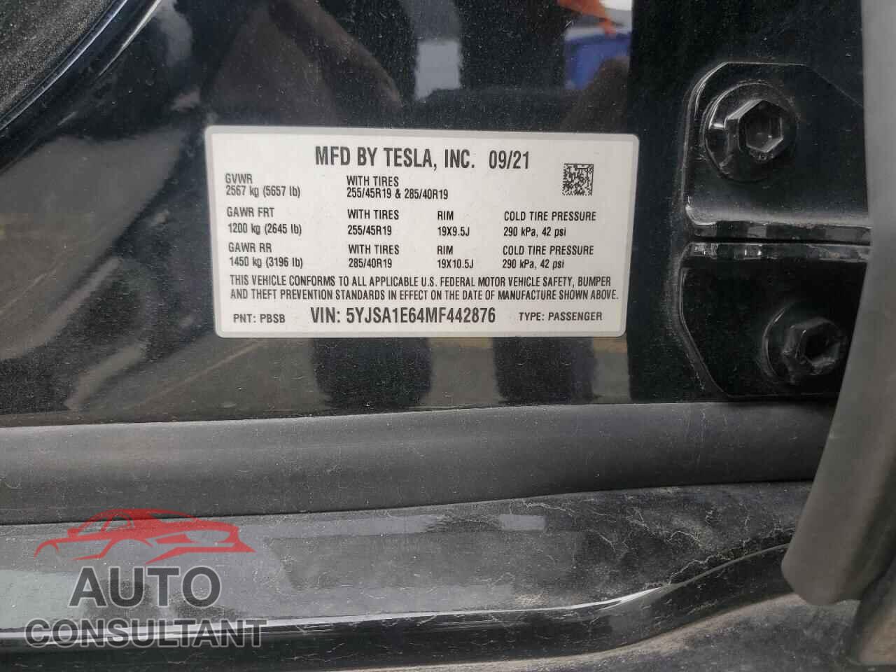 TESLA MODEL S 2021 - 5YJSA1E64MF442876