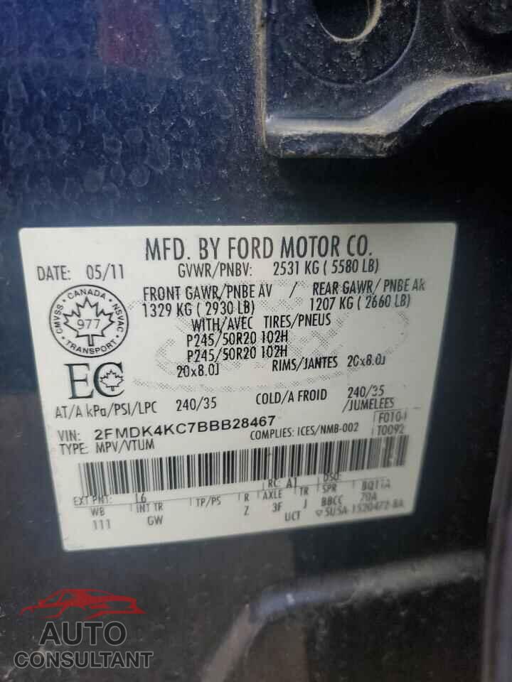 FORD EDGE 2011 - 2FMDK4KC7BBB28467