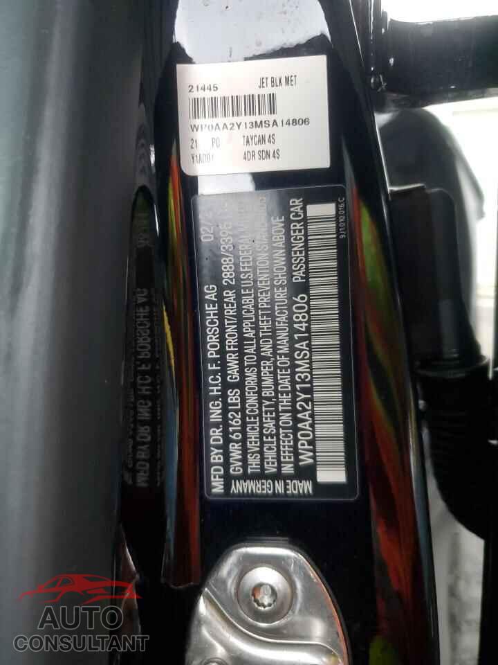 PORSCHE TAYCAN 2021 - WP0AA2Y13MSA14806