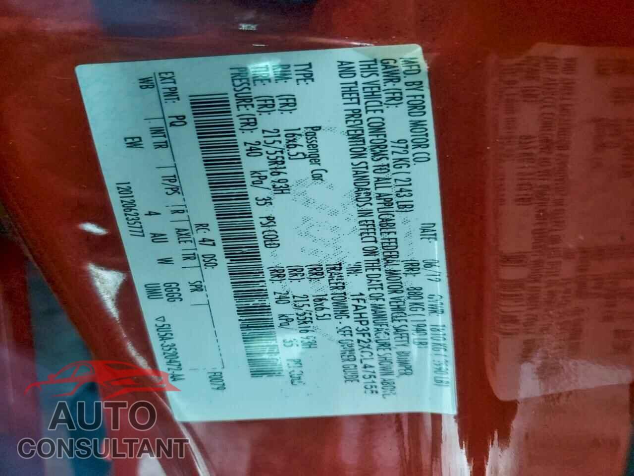 FORD FOCUS 2012 - 1FAHP3F2XCL475155