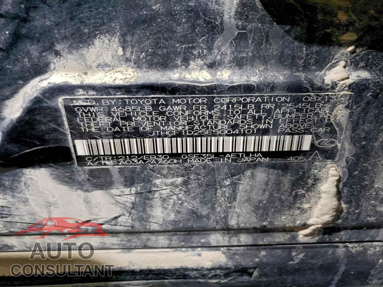 LEXUS IS 2014 - JTHCF1D25E5004101