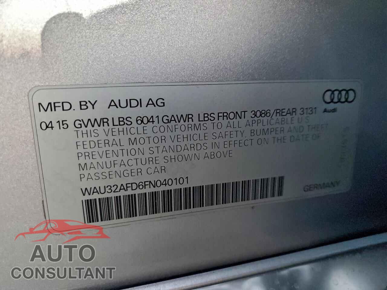 AUDI A8 2015 - WAU32AFD6FN040101
