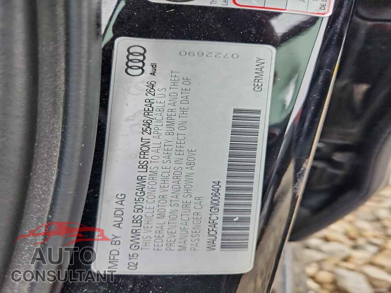 AUDI A6 2016 - WAUCFAFC1GN006404