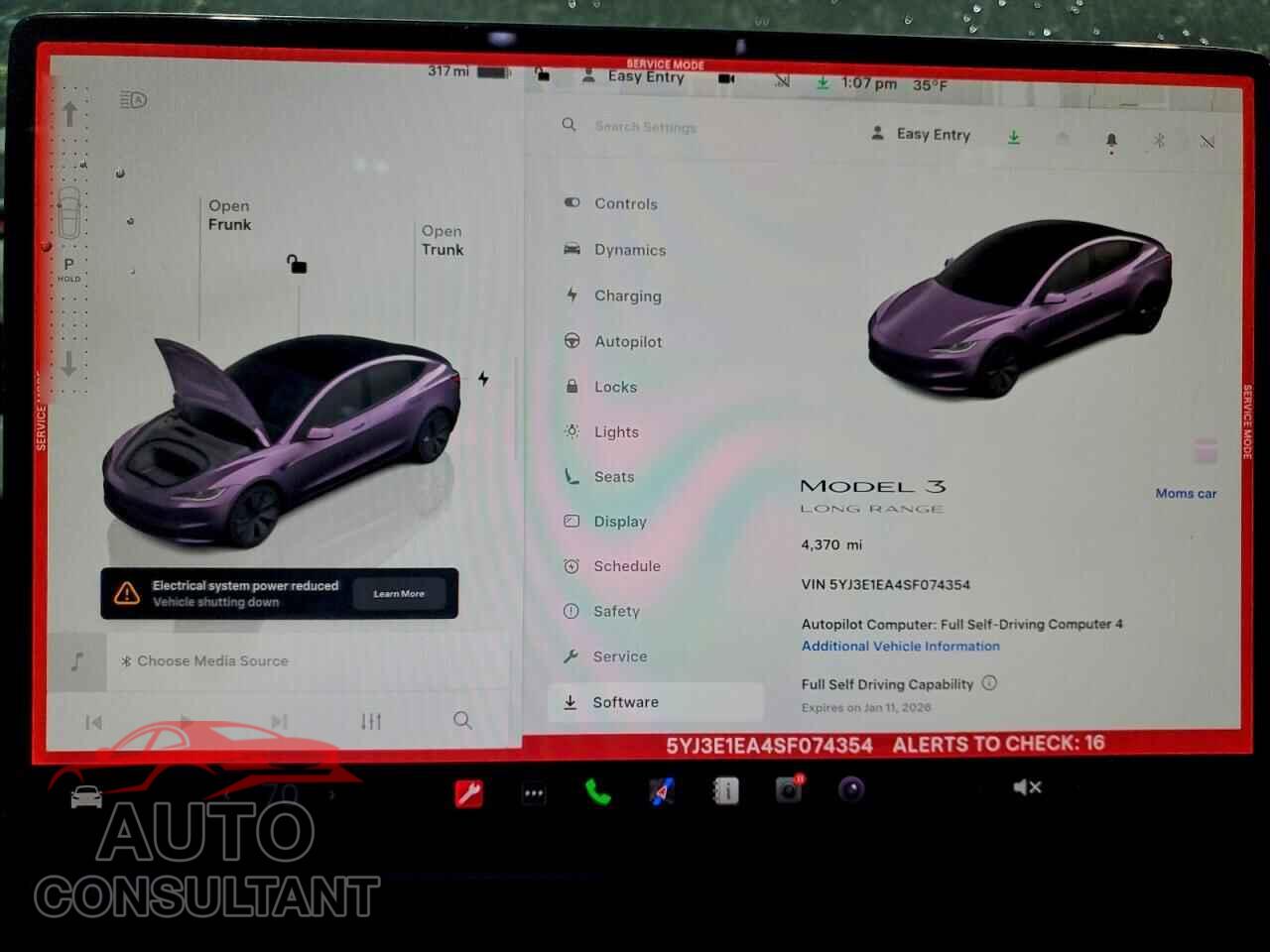 TESLA MODEL 3 2025 - 5YJ3E1EA4SF074354