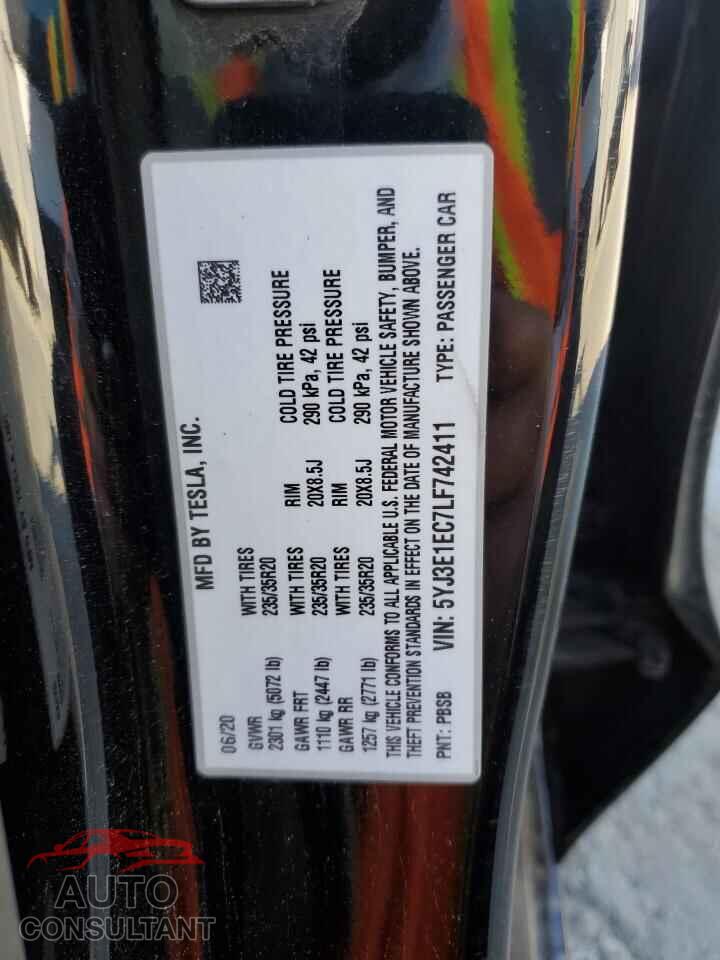 TESLA MODEL 3 2020 - 5YJ3E1EC7LF742411