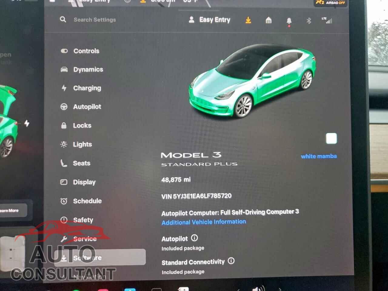 TESLA MODEL 3 2020 - 5YJ3E1EA6LF785720