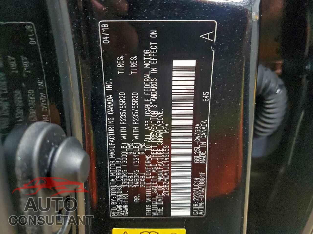 LEXUS RX350 2018 - 2T2BZMCA1JC149059