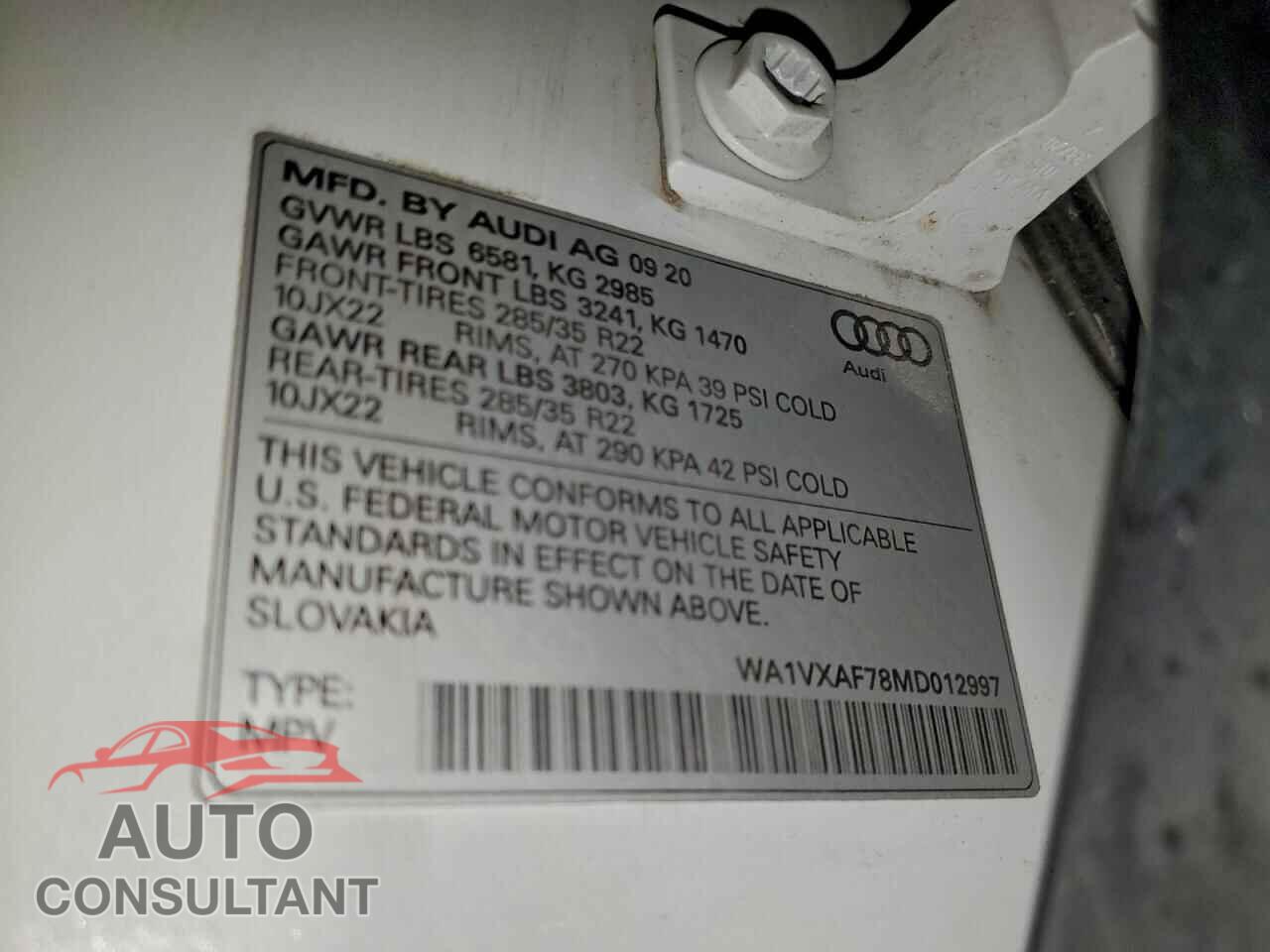 AUDI Q7 2021 - WA1VXAF78MD012997