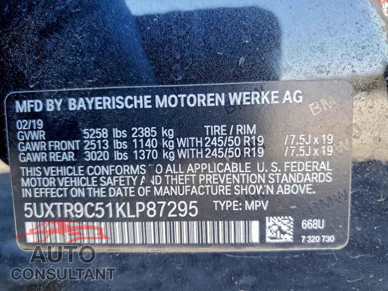 BMW X3 2019 - 5UXTR9C51KLP87295