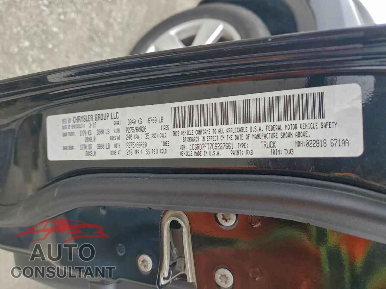 DODGE RAM 1500 2012 - 1C6RD7FT7CS227661