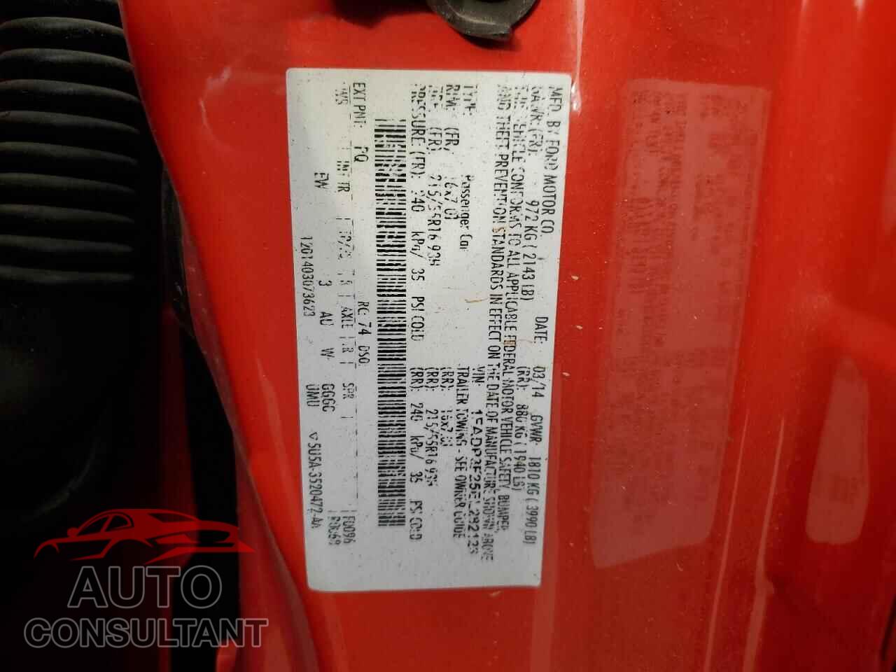 FORD FOCUS 2014 - 1FADP3F25EL282123