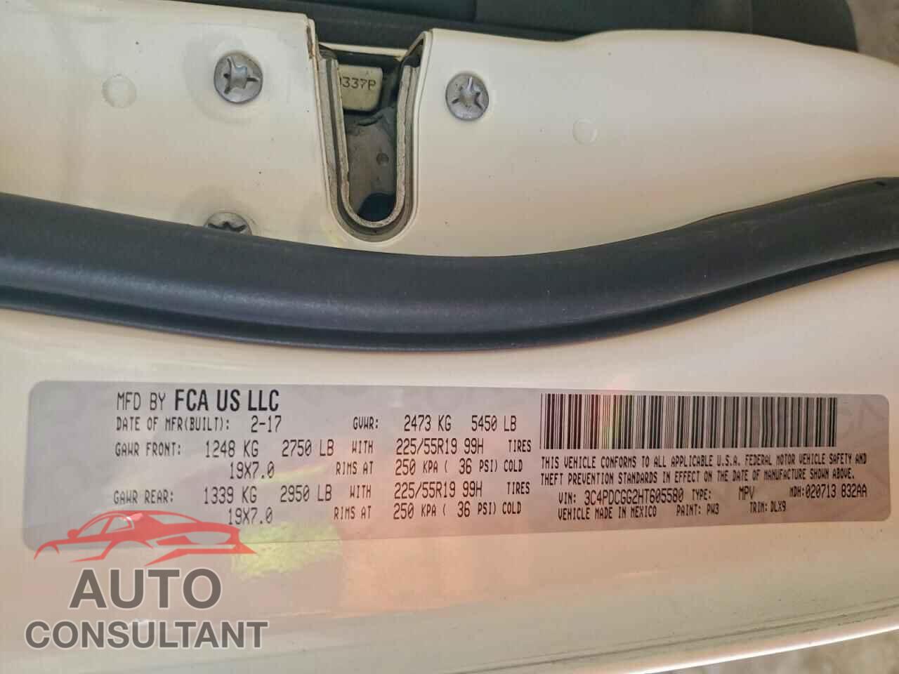 DODGE JOURNEY 2017 - 3C4PDCGG2HT605580